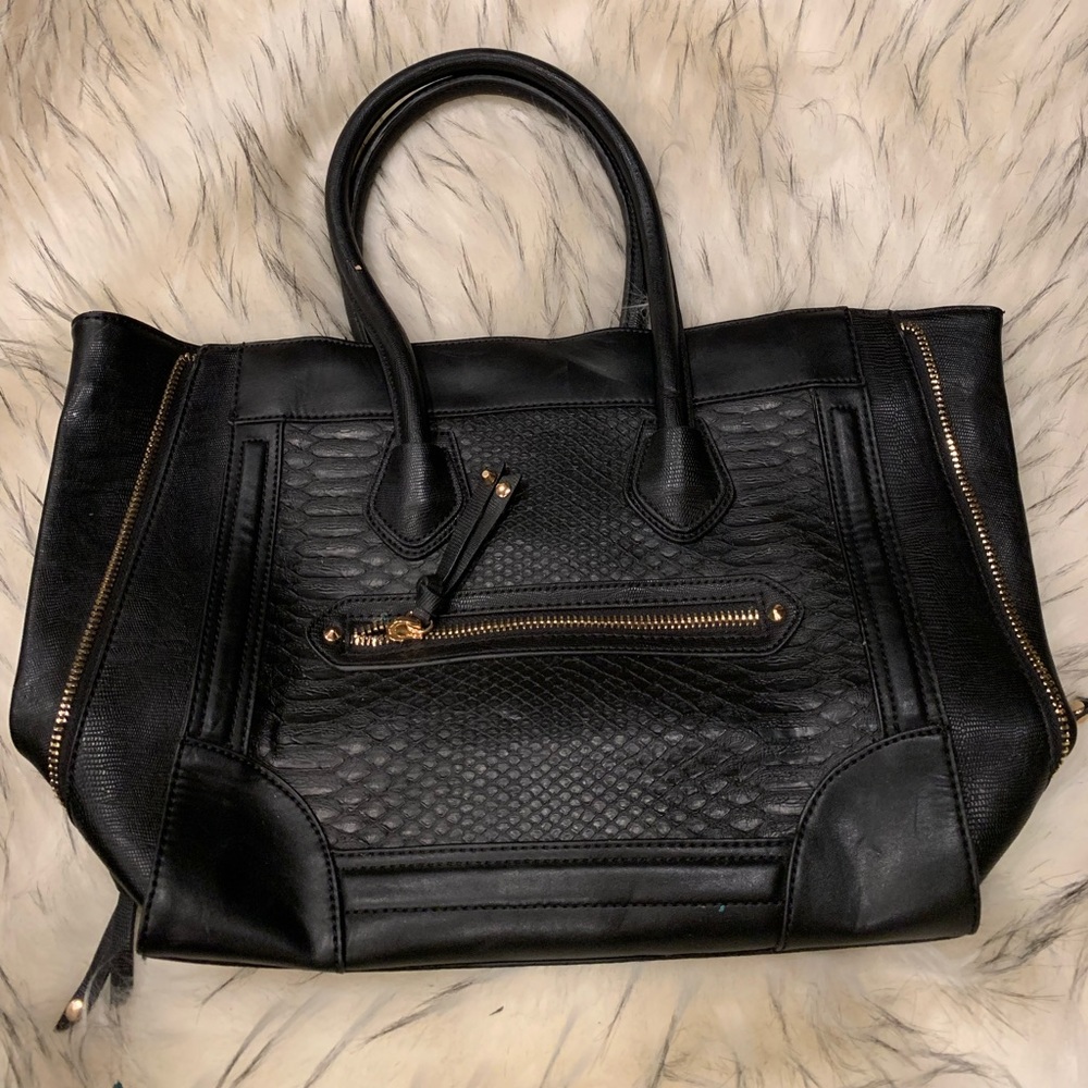 Aldo Tote Bag Black Croc embossed